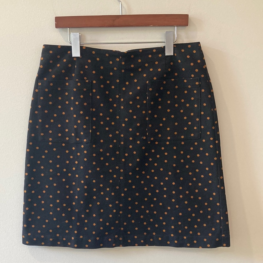 Boden Orange Polka Dot Front Pocket Back Zipper Skirt size 10L - 10 long